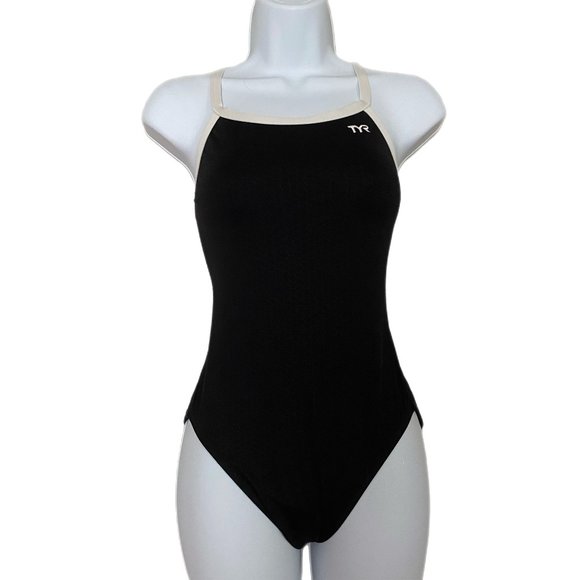 TYR Women's Hexa Diamond fit Black & White Swimsuit Size 32 - Picture 1 of 4